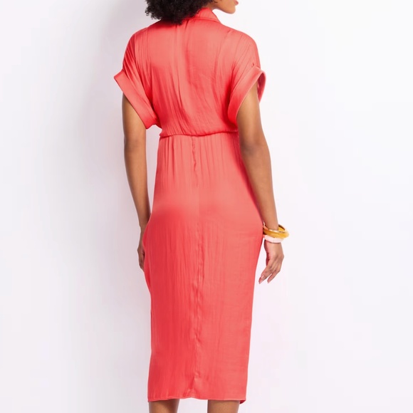 NWT Steve Madden Tori Satin Collar Kimono Midi Tie-Waist Midi Dress (Size S) - Picture 3 of 9